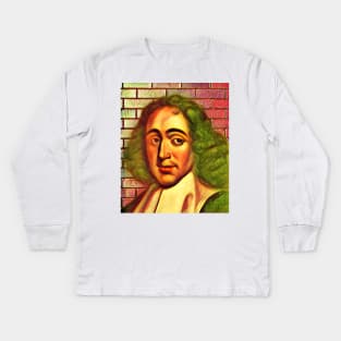 Baruch Spinoza Snow Portrait | Baruch Spinoza Artwork 14 Kids Long Sleeve T-Shirt